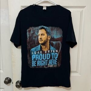 Luke Bryan proud to be right here tour 2021 T-shirt size large black cotton